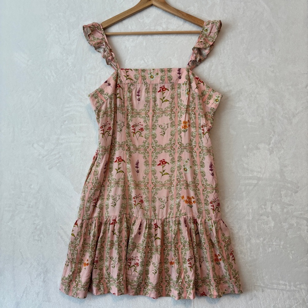 Agua Bendita x Target womens pink Tile Garden Floral Mini Dress size‎ large